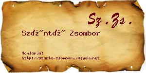 Szántó Zsombor névjegykártya