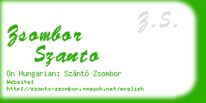 zsombor szanto business card